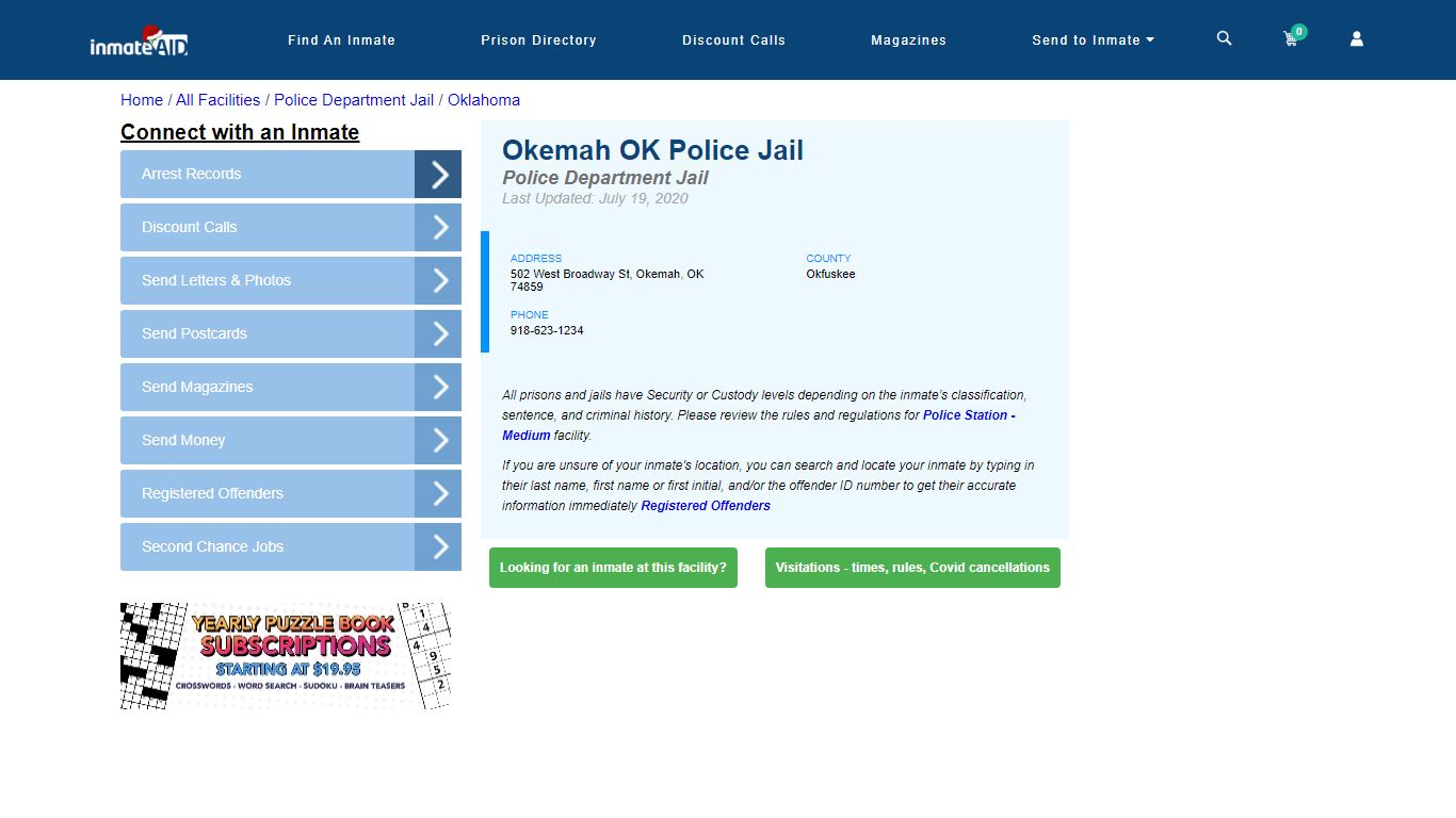 Okemah OK Police Jail & Inmate Search - Okemah, OK