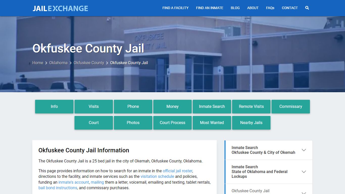 Okfuskee County Jail, OK Inmate Search, Information